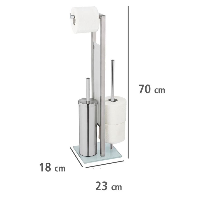 Stojak na papier zapas i szczotkę WC srebrny Wenko Rivalta