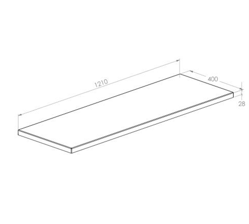 Blat łazienkowy 120 cm Roca Kwadro rysunek