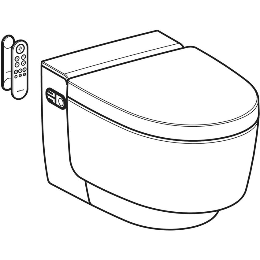 Urządzenie WC z funkcją higieny intymnej Geberit AquaClean Mera Comfort rysunek