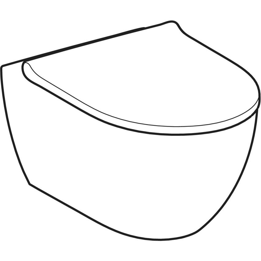 Miska WC wisząca TurboFlush ukryte mocowania z deską biała Geberit Acanto rysunek