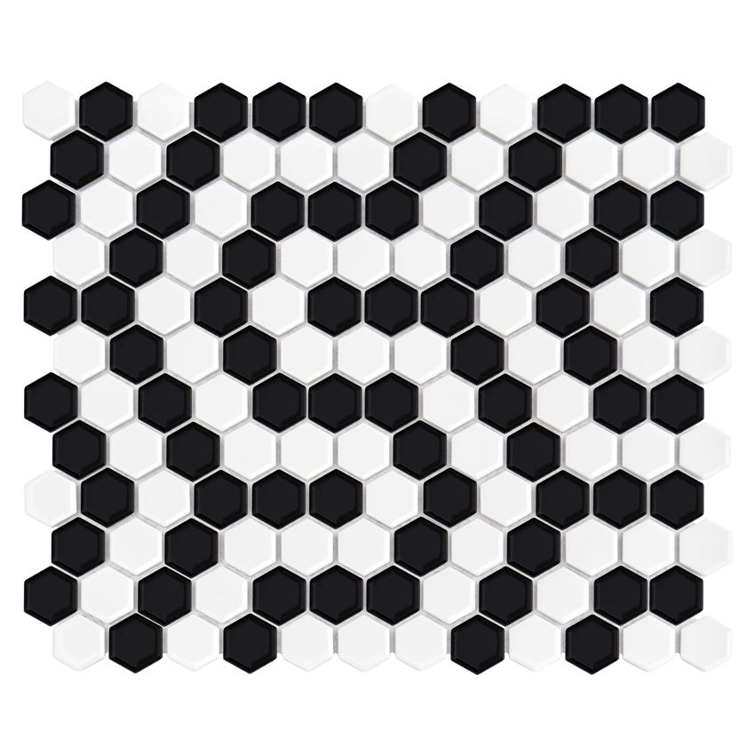 Mozaika gresowa 26x30 cm Dunin Hexagonic Mini Hexagon B&W Coral