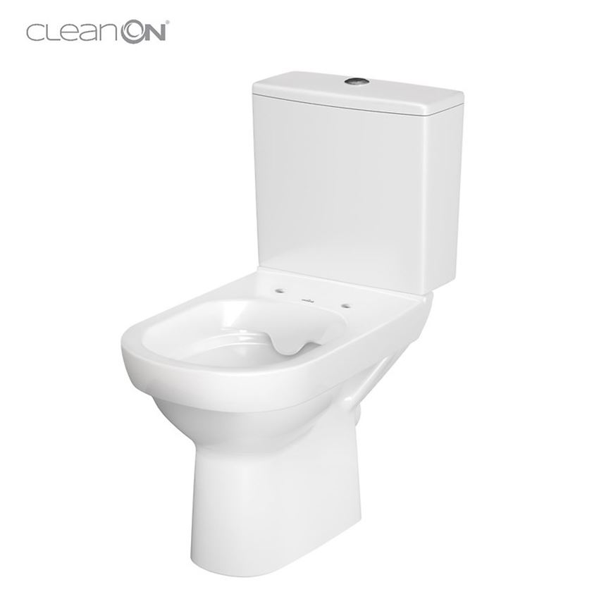 Kompakt WC CleanOn z deską duroplastową z funkcją łatwego wypinania Cersanit City