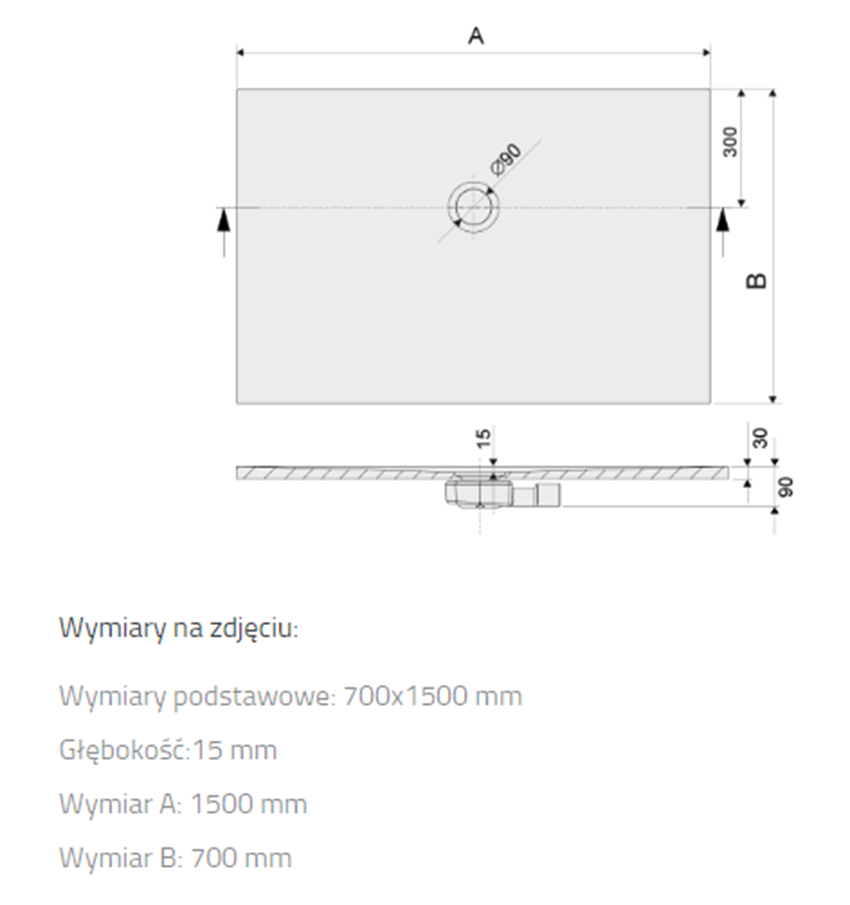 Brodzik Sanplast Open Structure Mineral 645-440-0180-01-020