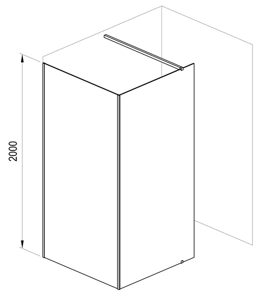 Kabina walk-in Ravak Walk-in Corner GW1CG7C00Z1 rys techniczny