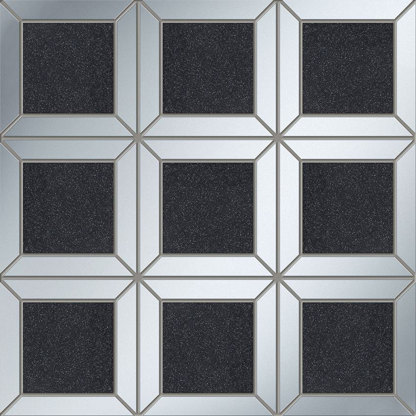 Mozaika 29,8x29,8 cm Tubądzin Lucid square black