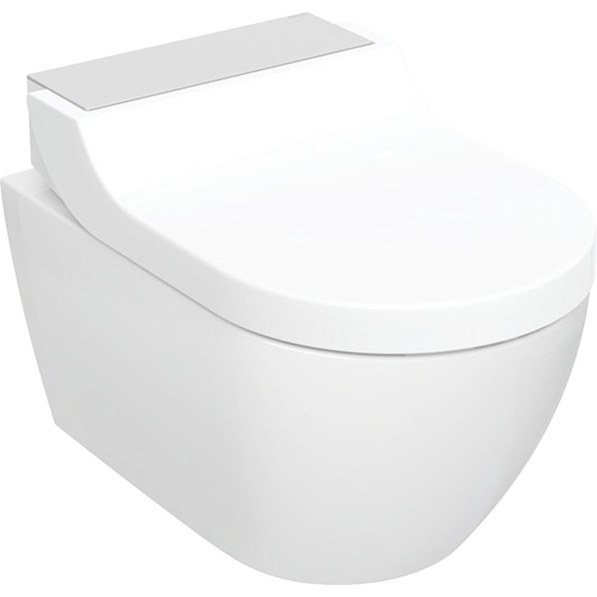 Urządzenie WC z funkcją higieny intymnej, wisząca miska WC, biały, KeraTect/panel dekoracyjny stal nierdzewna szczotkowana Geberit AquaClean Tuma Comfort 
