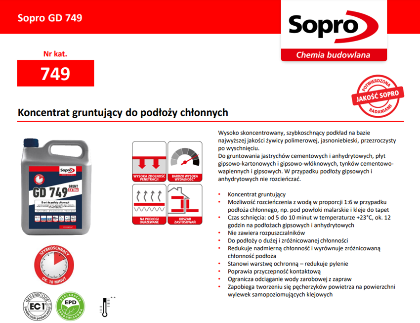 Sopro GD 749 7774910 karta techniczna