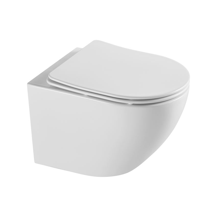 Miska WC podwieszana Spin Flux z deską wolnoopadającą Slim 36,5x49,5 cm biała IÖ Mufi