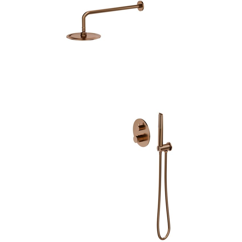 Zestaw prysznicowy podtynkowy z baterią brushed rose gold IÖ Luvia