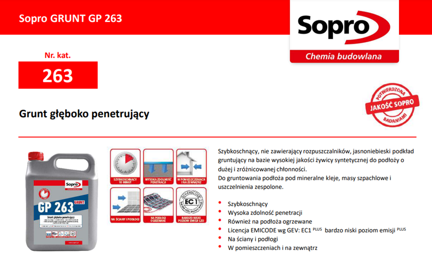 Sopro S-GRUNT PRO 263 7726310 karta techniczna