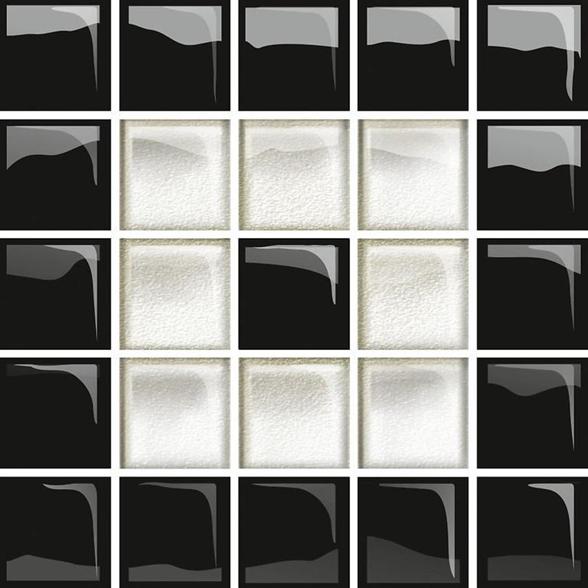 Mozaika Opoczno Glass White/Black Mosaic C New OD660-118