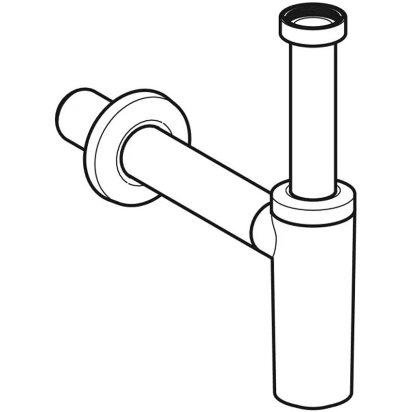 Syfon z wkładem syfonującym do umywalki odpływ poziomy rysunek Geberit