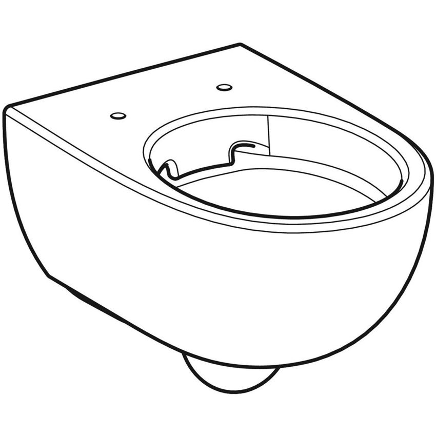 Miska WC wisząca Rimfree ukryte mocowania bez deski biała Geberit Selnova Premium rysunek