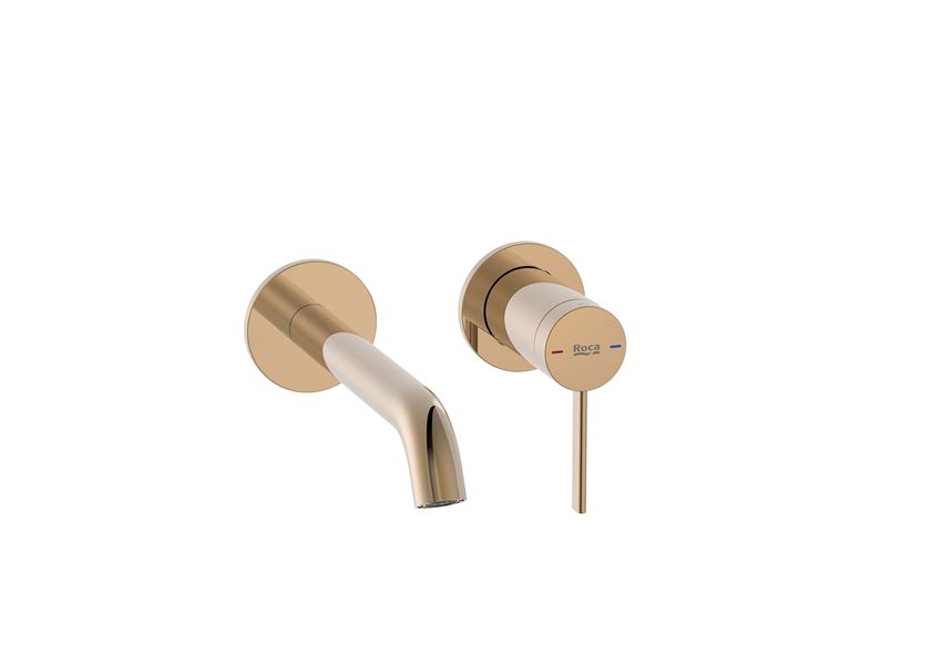Bateria umywalkowa jednouchwytowa dwuotworowa podtynkowa rose gold Roca Ona