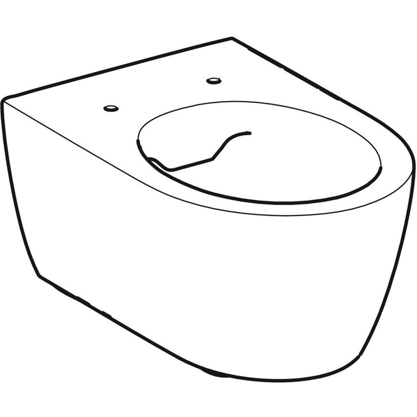 Miska WC wisząca Rimfree ukryte mocowania bez deski biała/KeraTect Geberit iCon rysunek