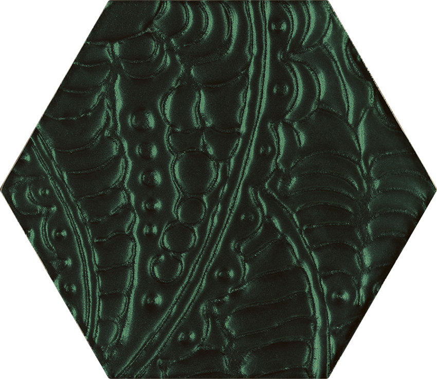 Dekoracja ścienna 17,1x19,8 cm Paradyż Urban Colours Green Inserto Szklane Heksagon