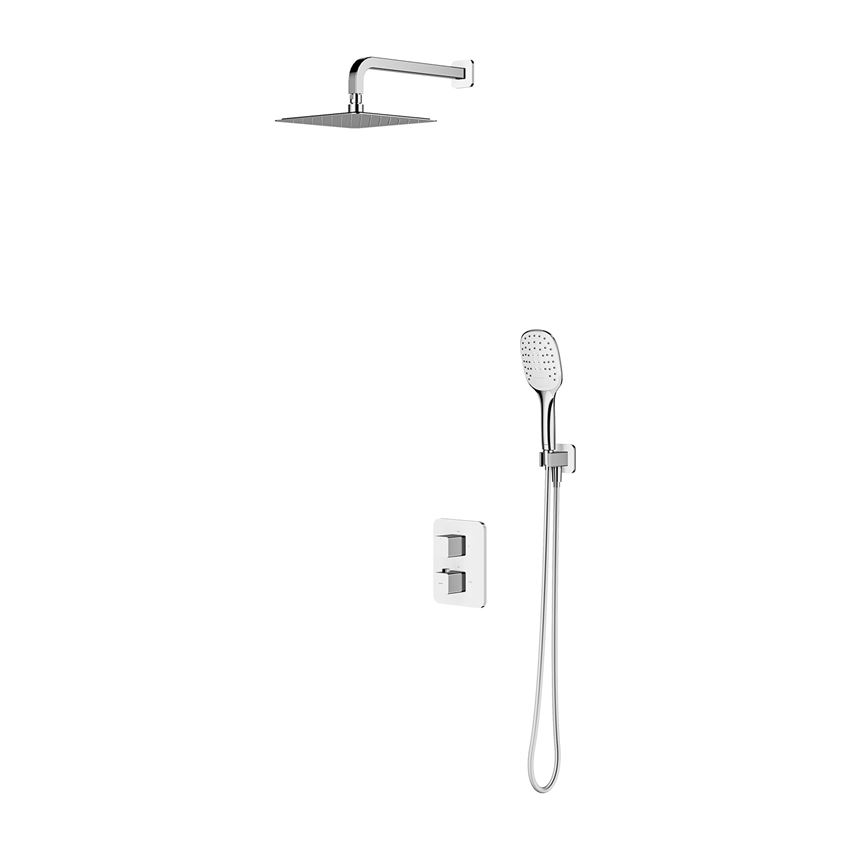 Termostatyczny system prysznicowy podtynkowy chrom/biały Omnires Parma