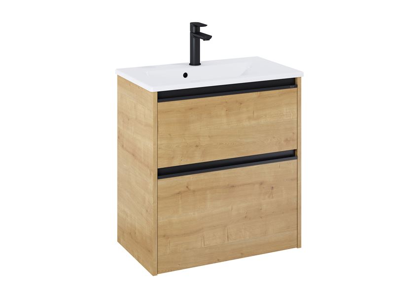 Szafka podumywalkowa Compacto 60 cm z 2 szufladami jasny dąb Roca Gap Pro