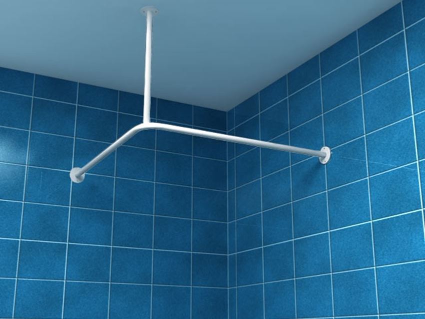Drążek zasłony prysznicowej 90/90 cm biały Makoinstal Ekomed