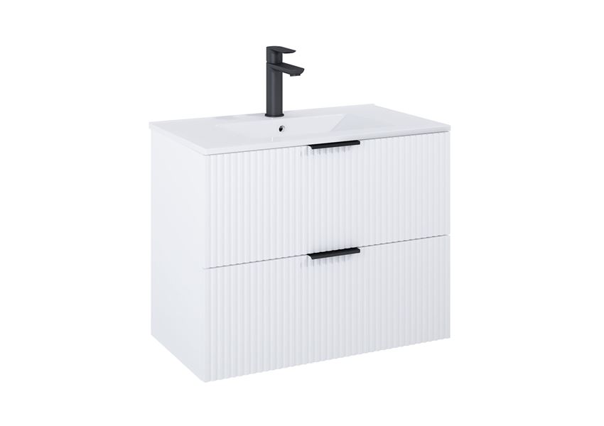 Szafka łazienkowa 80 cm z 2 szufladami biały mat Roca Reef