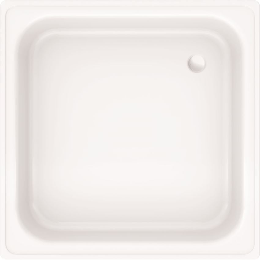 Brodzik kwadratowy stalowy 80x80x13,5 cm biały Roca Sacha