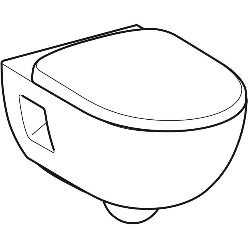 Miska WC wisząca Rimfree półkryte mocowania z deską biała Geberit Selnova Premium rysunek