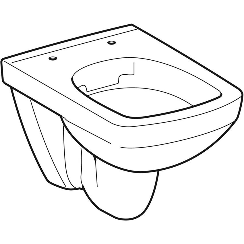 Miska WC wisząca krótka Rimfree bez deski biała Geberit Selnova Compact rysunek
