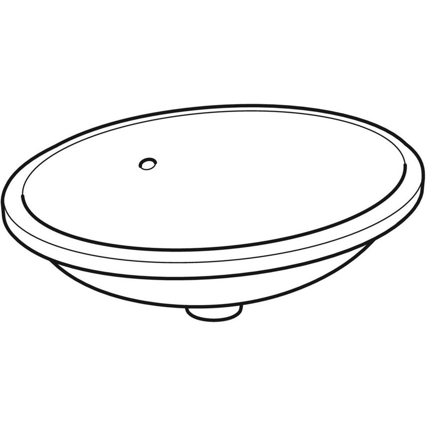 Umywalka podblatowa bez otworu na baterię z przelewem 56 cm Geberit VariForm rysunek