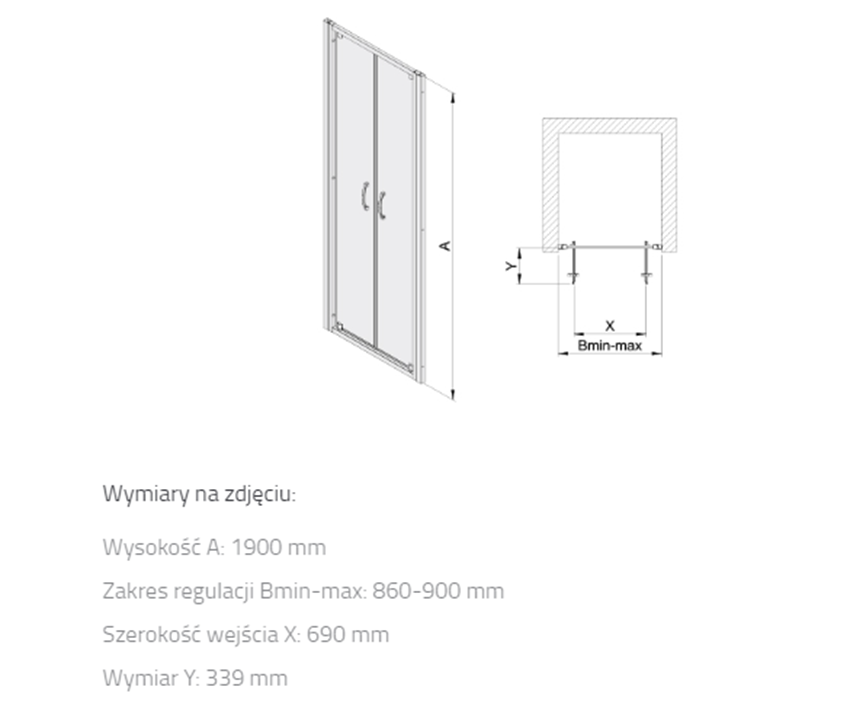 Drzwi Sanplast Basic 600-450-1930-38-400 rys techniczny