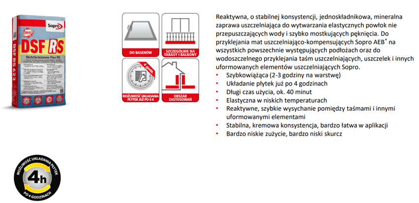 Zaprawa uszczelniająca Sopro DSF RS 623 karta techniczna