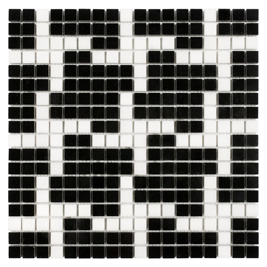 Mozaika kamienna 30,5x30,5 cm Dunin Black&White Pure B&W Star 15