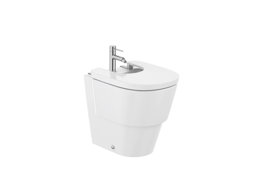 Bidet stojący przyścienny bez deski 36x50 cm biały Roca Tura