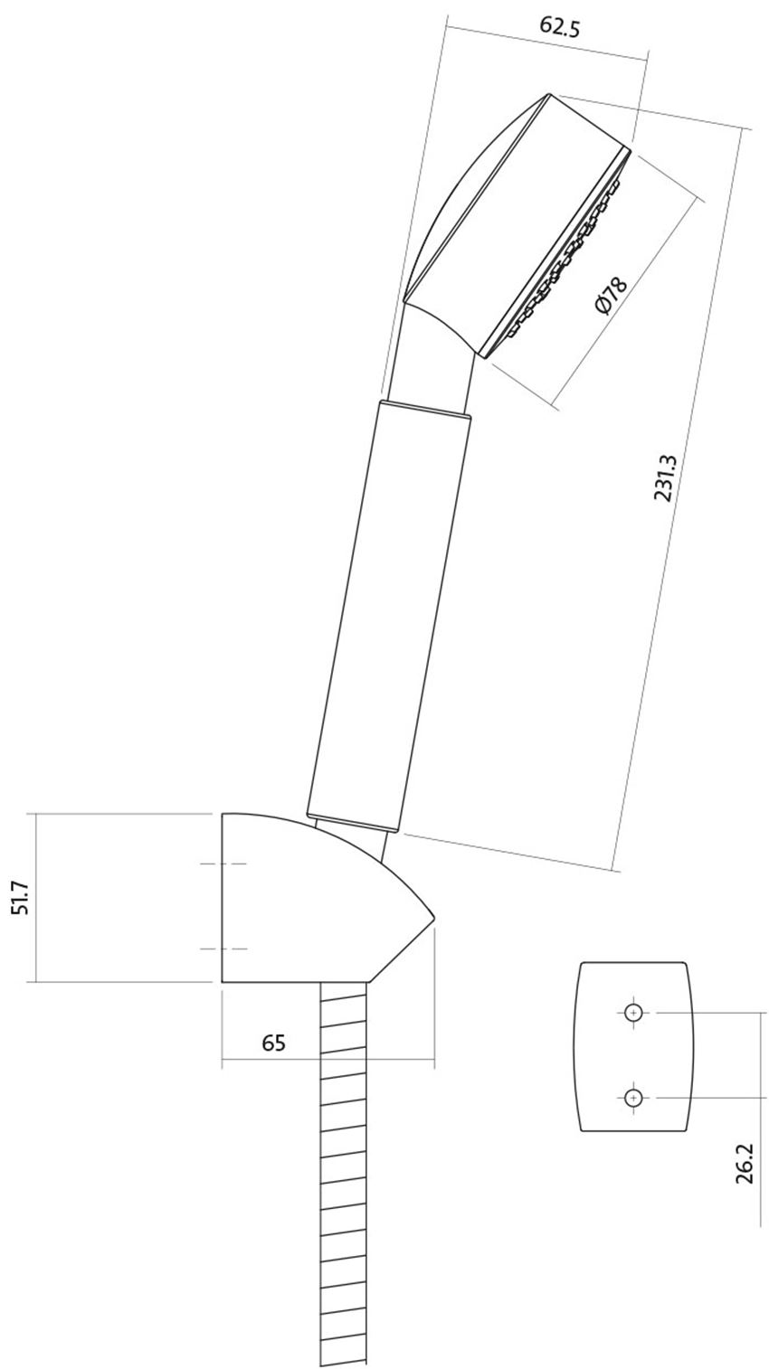 Zestaw natryskowy Cersanit Aton S951-024 rys techniczny