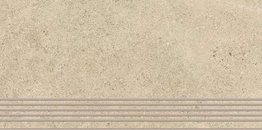 Płytka stopnicowa 29,8x59,8 cm Paradyż Authority Beige Stopnica Prosta Nacinana Mat