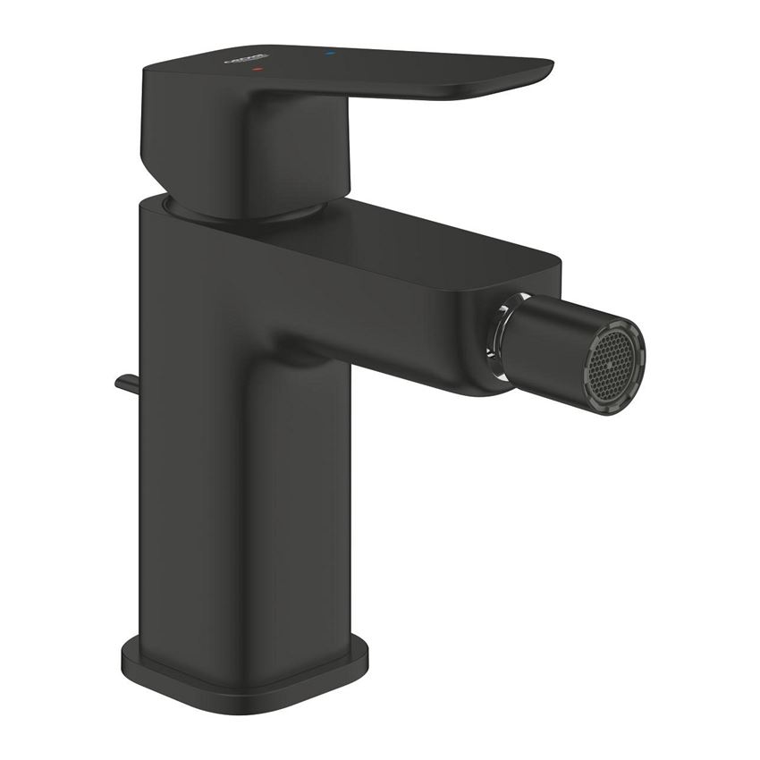 Bateria bidetowa z zestawem odpływowym rozmiar S matte black Grohe Cubeo