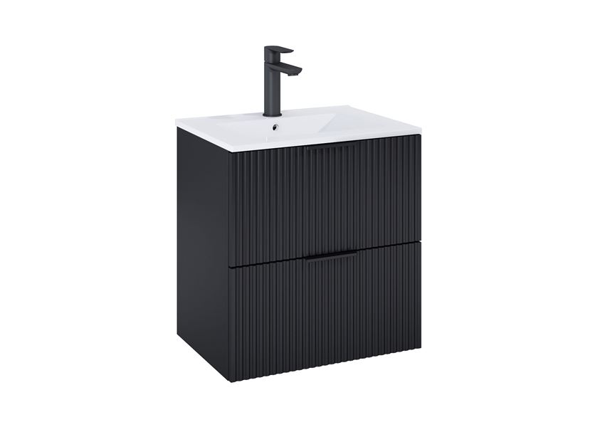 Szafka łazienkowa 60 cm z 2 szufladami czarny mat Roca Reef