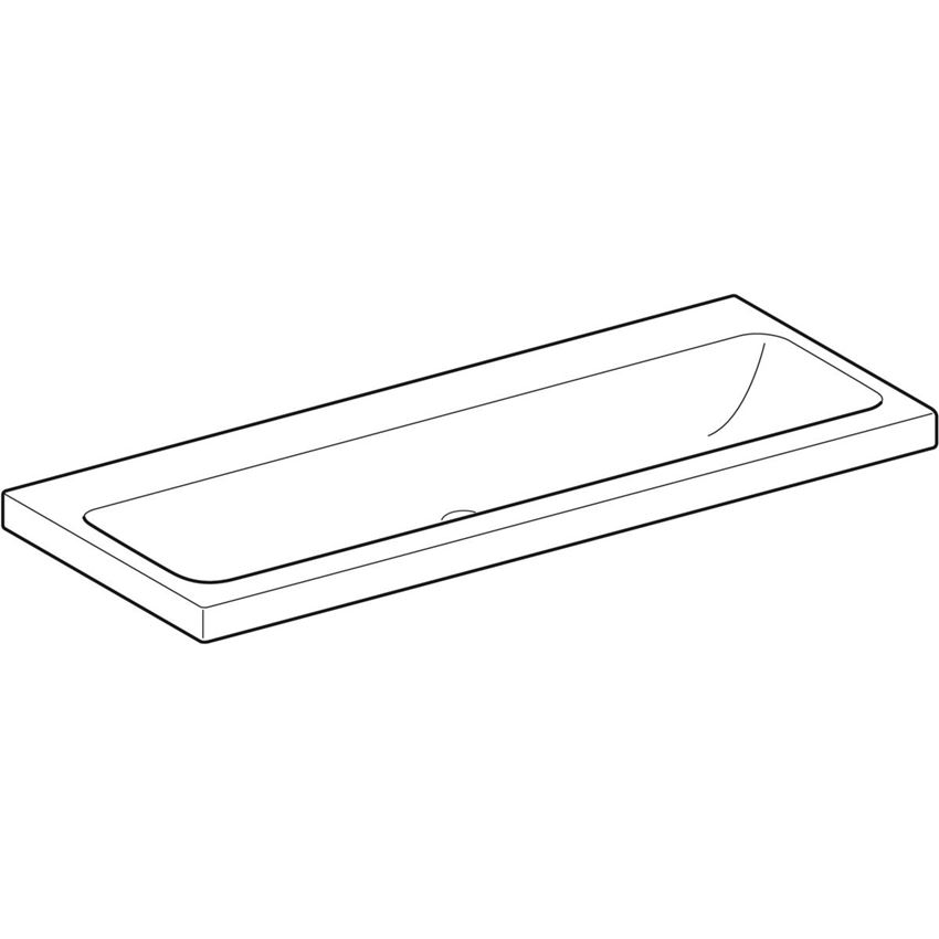 Umywalka ścienna bez otworu na baterię bez przelewu 120 cm Geberit iCon Light  rysunek