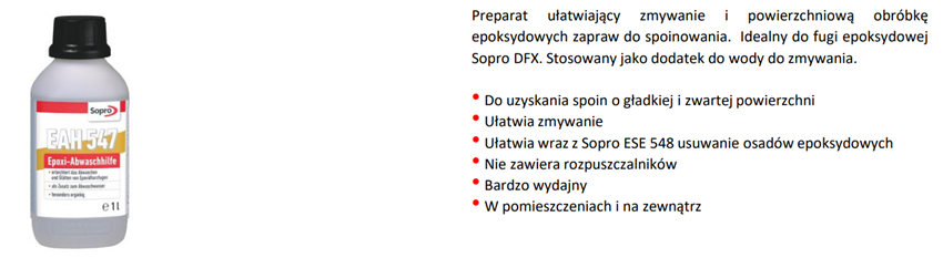 Preparat do zmywania fug Sopro EAH 547 karta techniczna