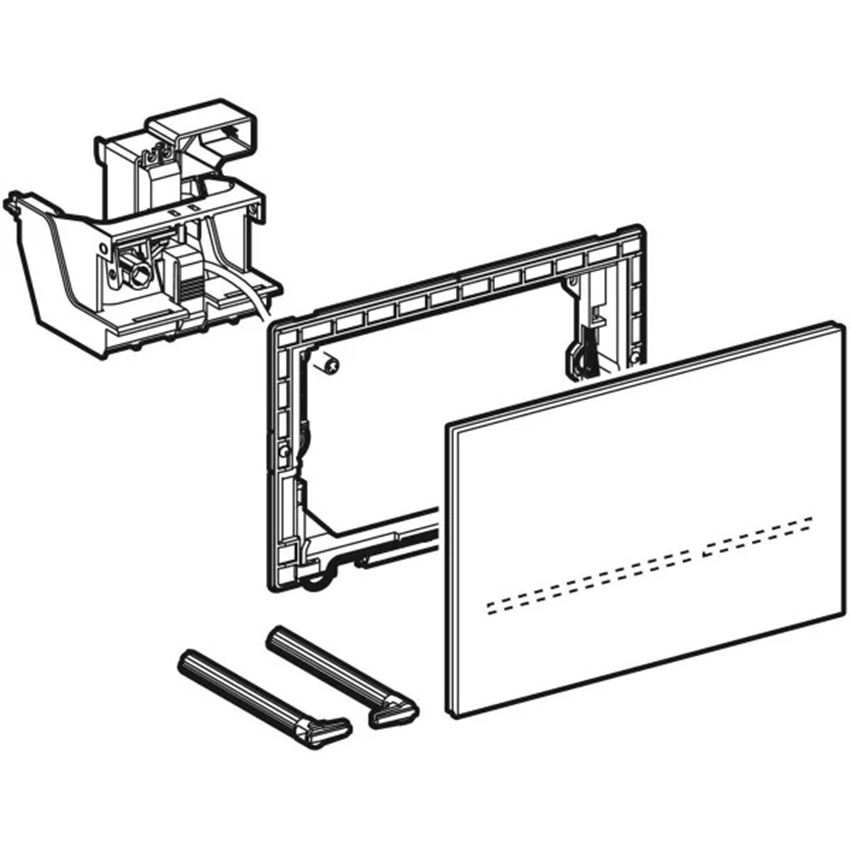 Przycisk spłukujący z elektronicznym uruchamianiem spłukiwania Geberit Sigma80 rysunek