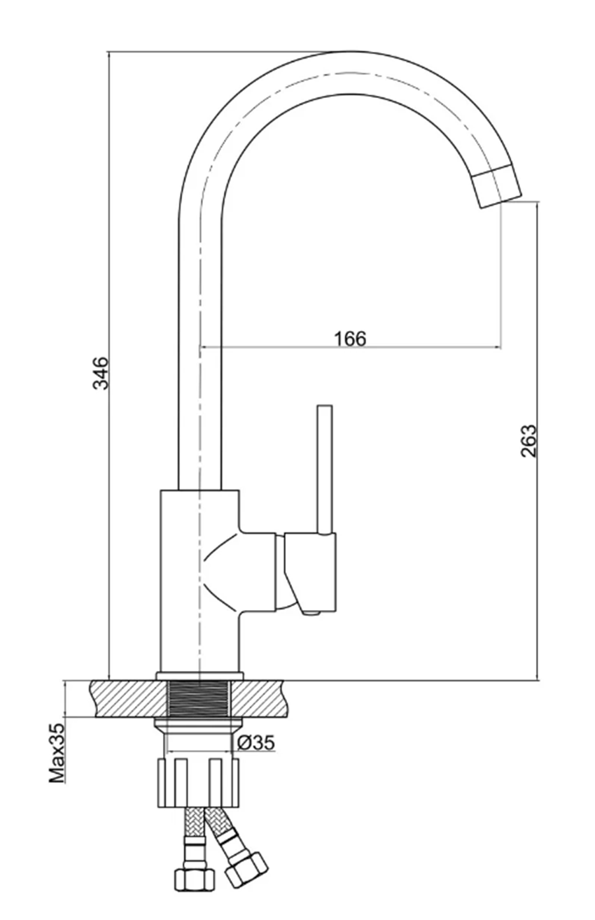Bateria kuchenna Ferro Freya BFR41B rys techniczny