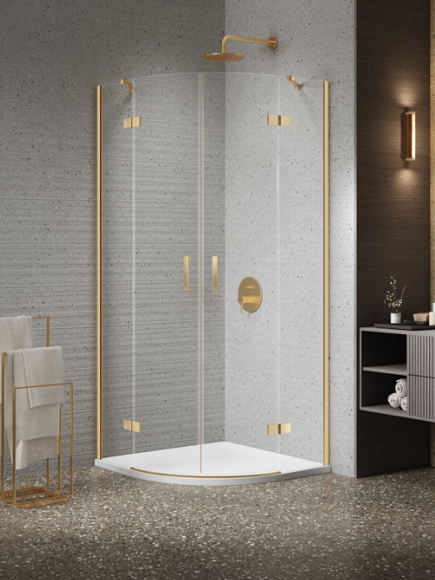 Kabina półokrągła New Trendy Nesta Gold Brushed K-3797