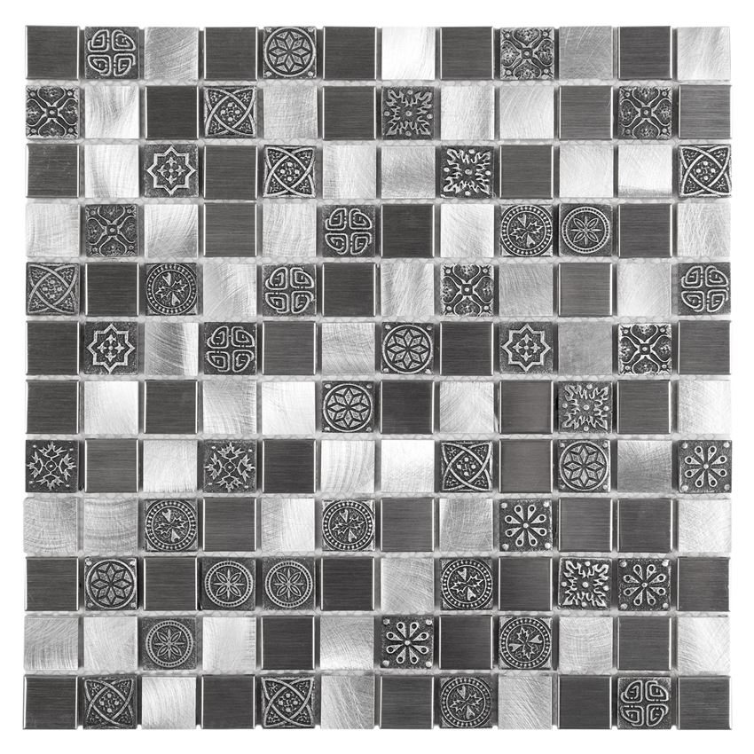 Mozaika metalowa 30x30 cm Dunin Metallic Allumi Grey mix 23
