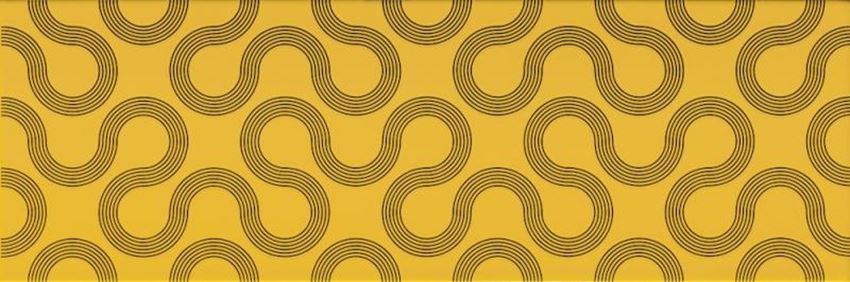 Płytka dekoracyjna 25x75 cm Opoczno Spin yellow - black geo