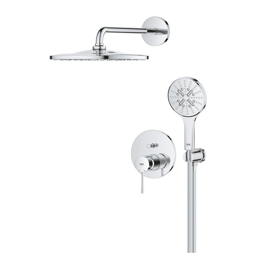 Zestaw prysznicowy podtynkowy z baterią i deszczownicą Rainshower Mono 310 chrom Grohe Essence