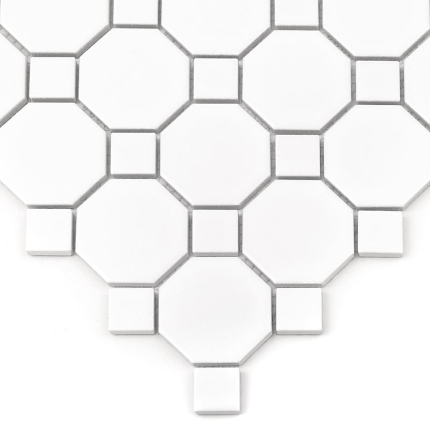 Mozaika gresowa 29,5x29,5 cm Dunin Arabesco Mini Octagon White 55 matt