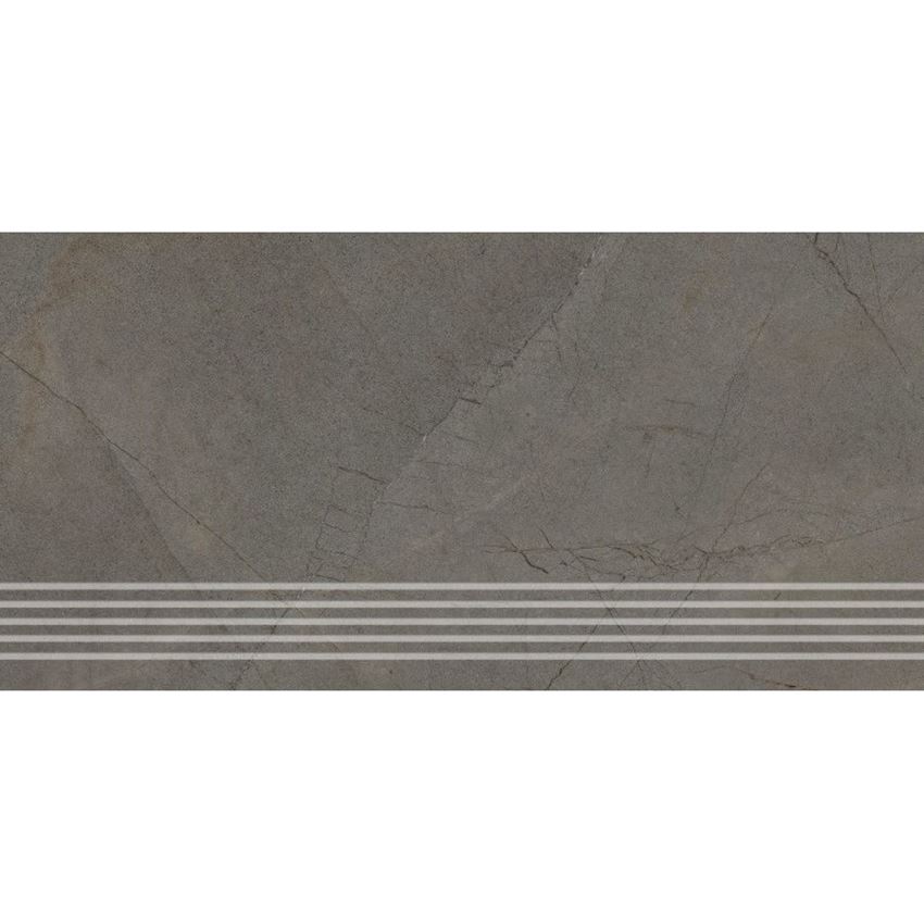 Płytka stopnicowa struktura 29,7x59,7 cm Ceramika Gres Westmount Dark Grey