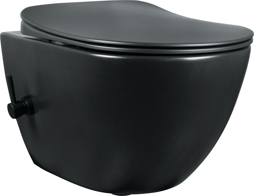 Miska WC z funkcją bidetu z baterią mieszaczową czarna Deante Peonia