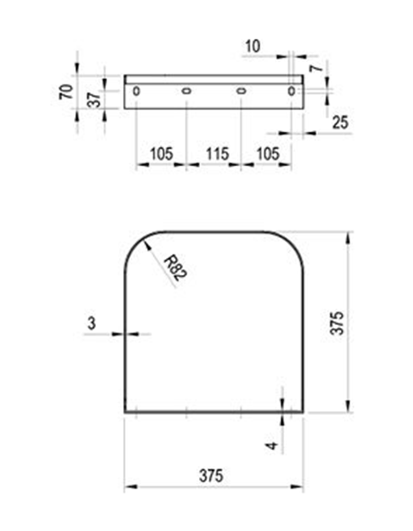 Umywalka Ravak Yard 600 XJX01260002 rys techniczny