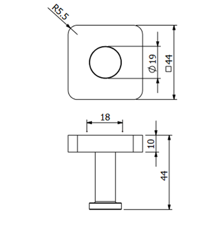 Wieszak na ręcznik 4,4 cm Kludi Vela S rysunek