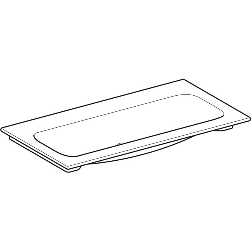 Umywalka meblowa bez otworu na baterię bez przelewu 90 cm biała/KeraTect Geberit iCon rysunek